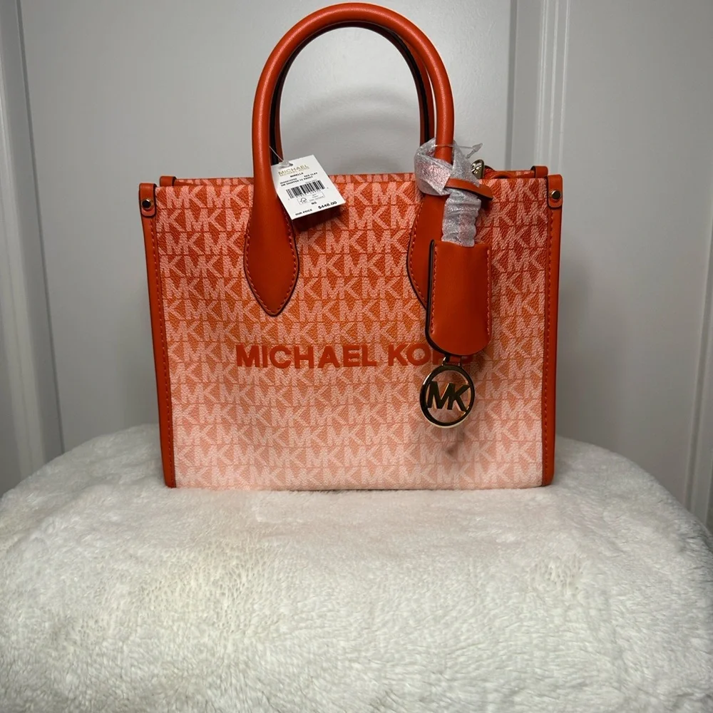 NWT Michael Kors Mirella Small Ombré Signature Print Mini Tote/Crossbody - Picture 4 of 7
